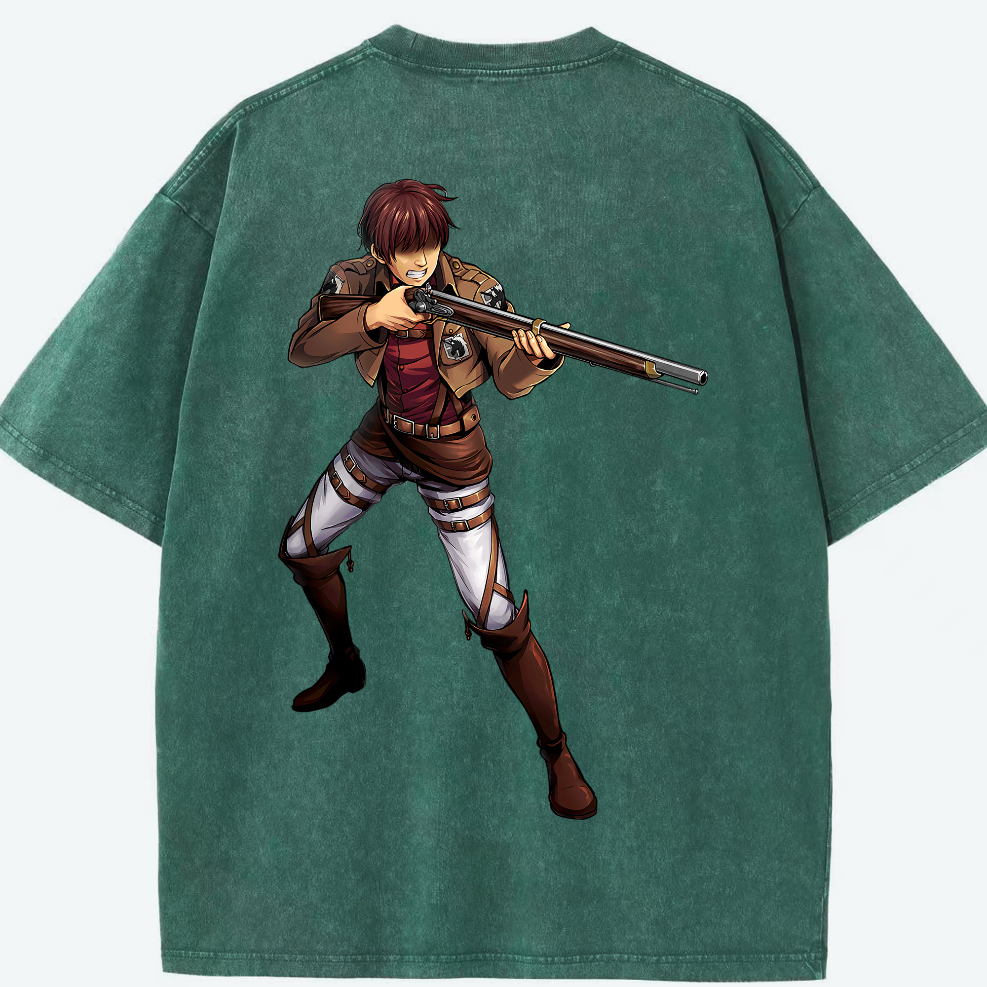 （画像用） 進撃の巨人 Attack on Titan 綿100% ヴィンテージ風 半袖Tシャツ（背面プリント）